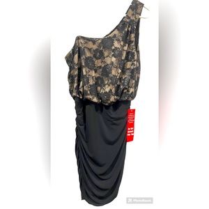 Sweet storm ONE SHOULDER BLACK LACE dress